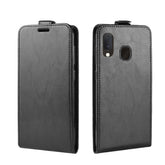 R64 Texture Vertical Flip Leather Case for Galaxy A20e , with Card Slots & Photo Frame
